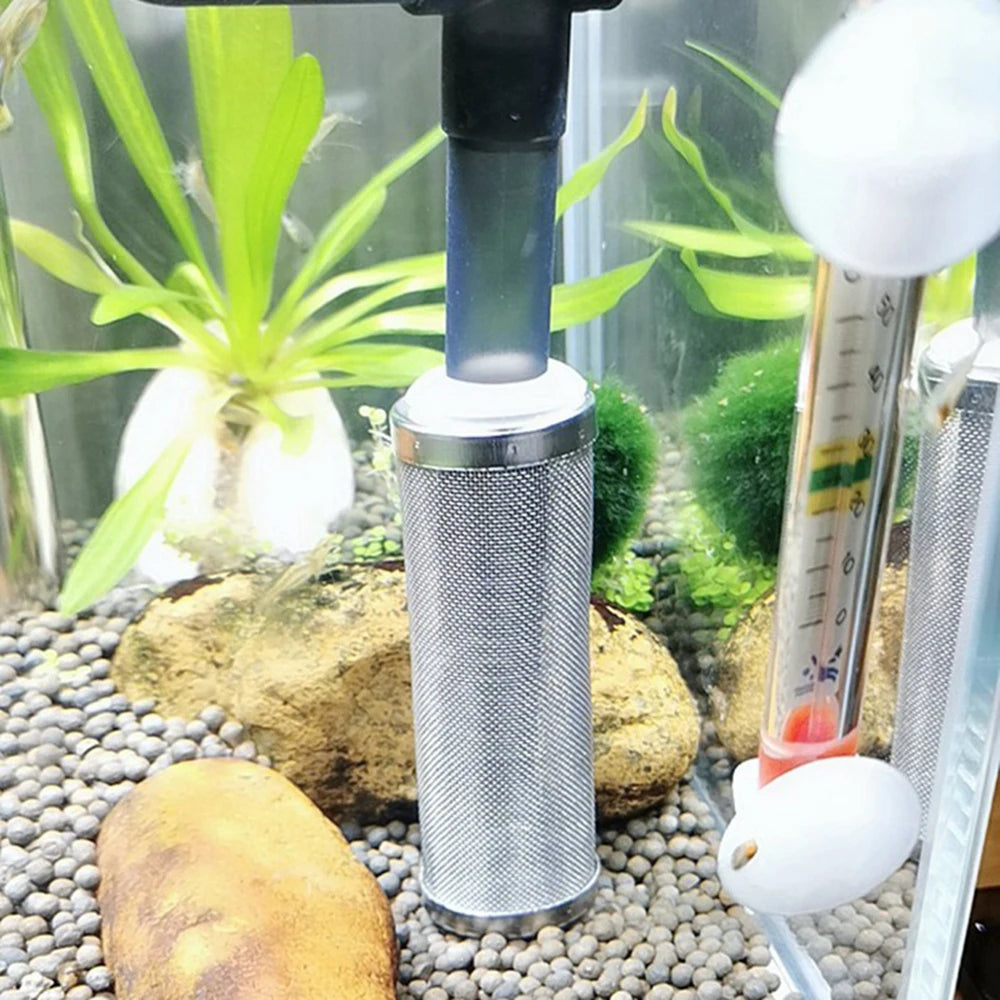 1PC Stainless steel water inlet protective sleeve, fish tank aquarium filter, water inlet filter screen sleeve