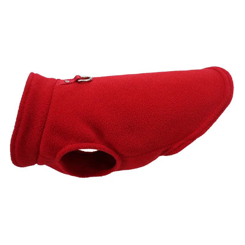 Europa, América, ropa para mascotas de Amazon, ropa para perros, chaleco polar engrosado de color liso, correa de tracción, suministros para mascotas en stock