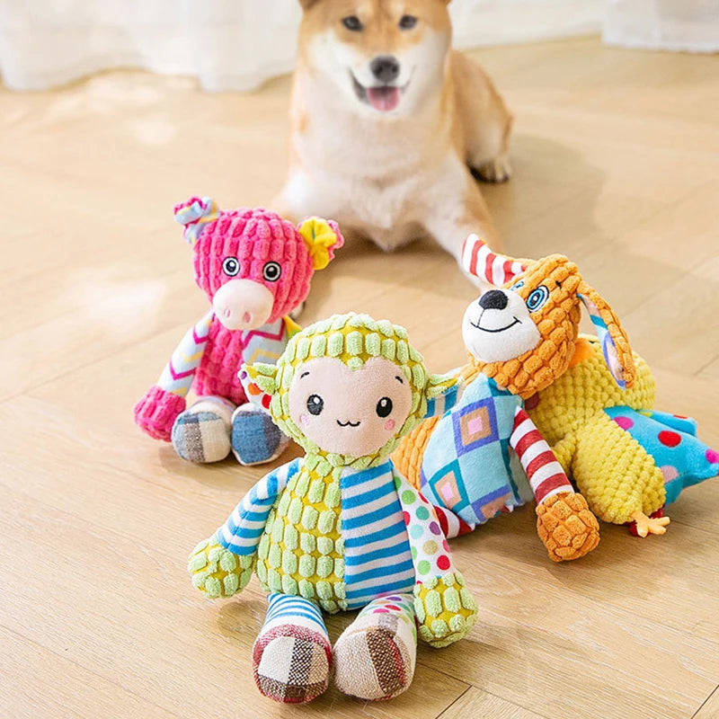 Peluche pour animaux de compagnie, jouet de puzzle pour chat et chien, animaux mignons, résistant aux morsures, interactif, couineur, jouet à mâcher pour le nettoyage des dents des animaux, fournitures pour animaux de compagnie