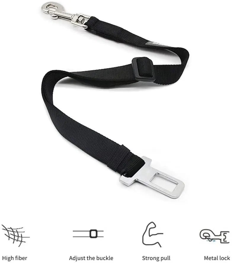Ceinture de sécurité réglable pour chien et chat, attache de sécurité pour animal de compagnie, laisse et clip de traction, colliers et accessoires pour chien.