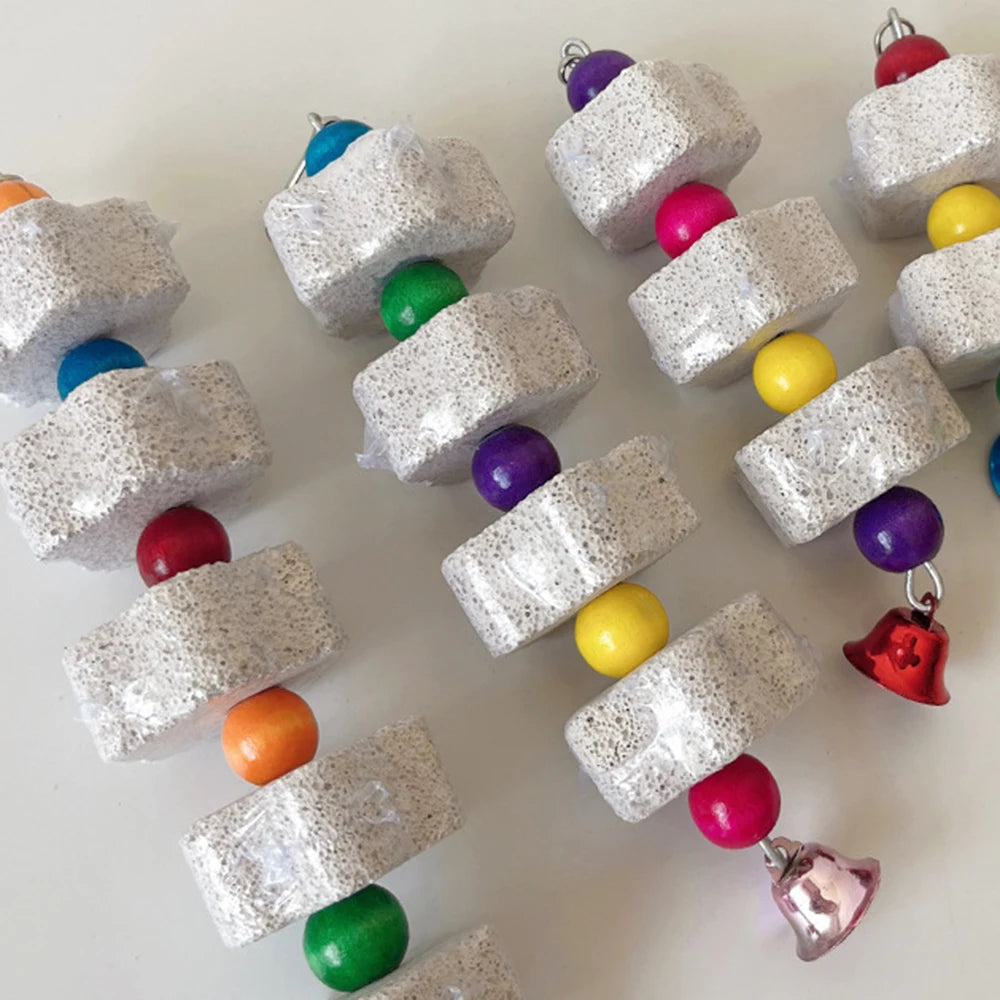 1PC Pet Teeth Grinding Volcanic Rock Toy for Parrots Hamsters Cage Accessories Bird Toy Chewing Toy