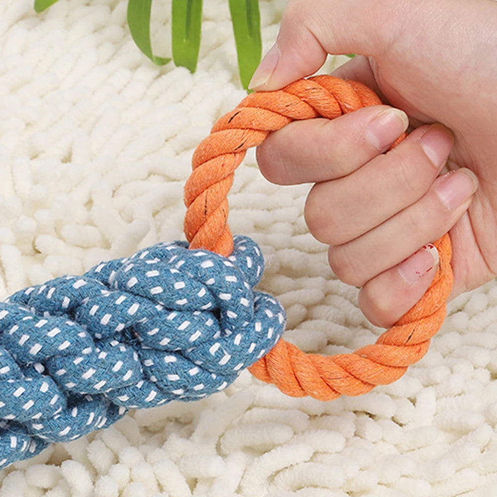 1PC Handwoven Pet Dog Toy for Teeth Cleaning And Chew Fun Random Color Natural Bite Rope Dog Plaything