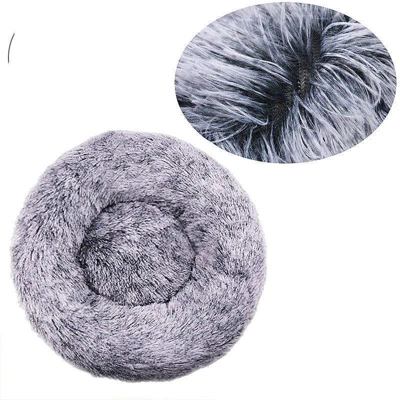 40-90cm 6 Tailles Lit Rond pour Animaux de Compagnie Grand Lit pour Chien Lit Super Doux pour Chat Niche en Peluche pour Chien Moyen Hiver Chaud Couchage