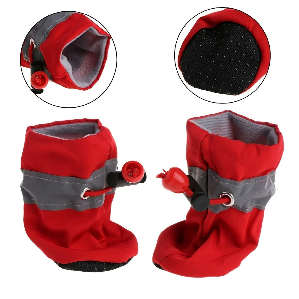4 bottes imperméables pour petits chiens - Protégez les pattes de votre animal et gardez-les au sec, bottes de pluie d'extérieur pour chiens