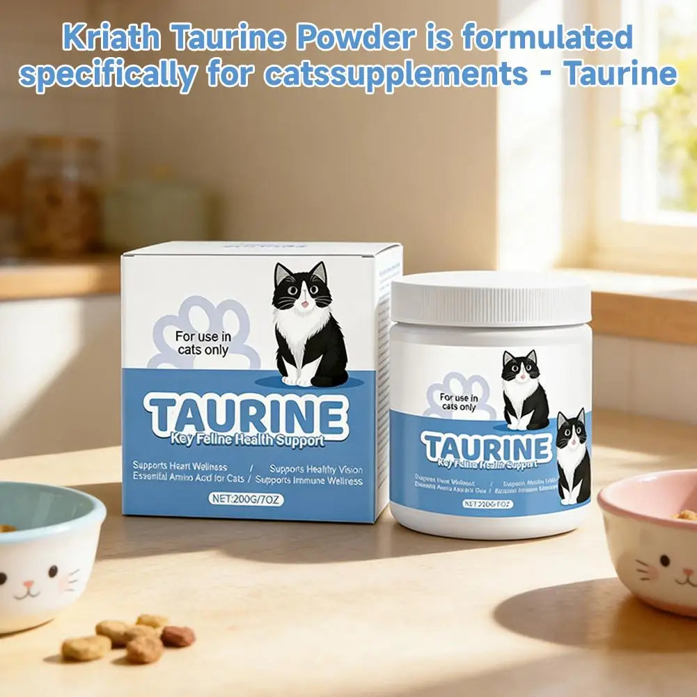 Poudre de Soin Corporel pour Chat 200g Taurine Pure à 99,9% VE Zinc Soutient la Digestion et Renforce l'Immunité pour les Animaux de Compagnie à l'Intestin Sensible