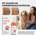 Huile de Saumon Naturelle pour Animaux de Compagnie, Complément Alimentaire Liquide pour Chien, Vitamine E, Pelage Brillant et Santé Cardiaque, Formule Douce, Flacon Pompe