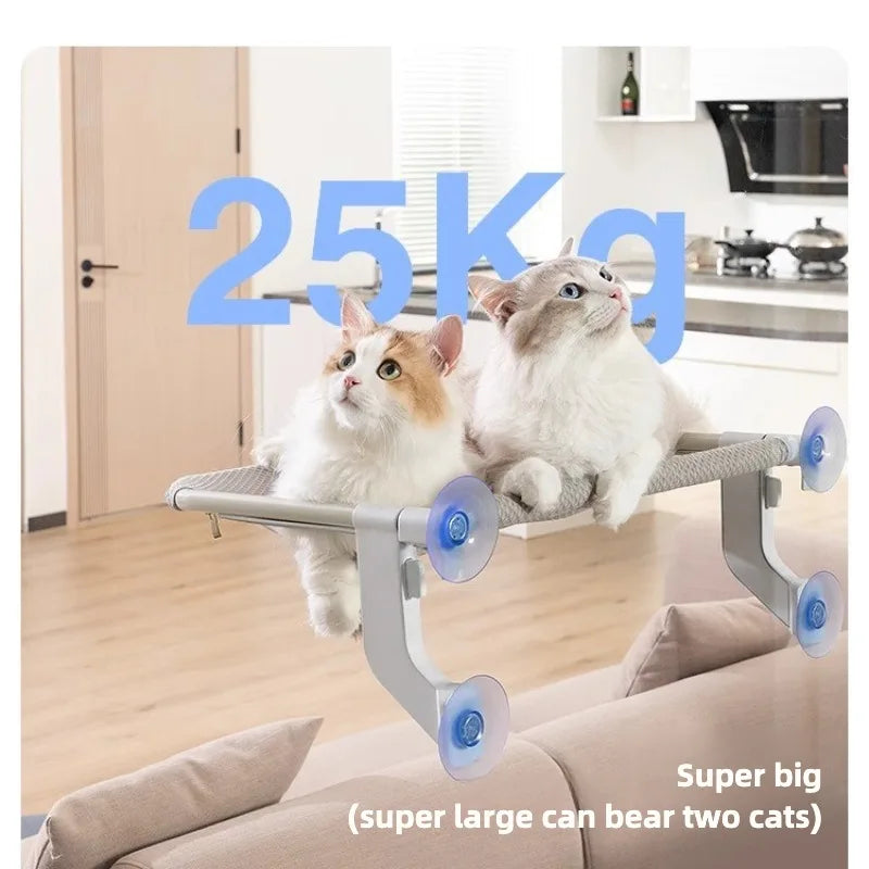 2-in-1 Cat Window Hammock with 4 Suction Cups and Removable Fabrics Cover for Large Cats Cat Perch for Windowsill Bedside Drawer