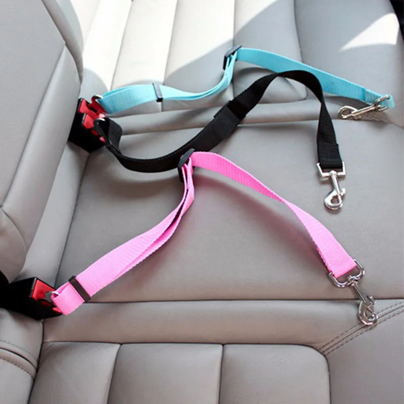 Ceinture de sécurité réglable pour chien et chat, attache de sécurité pour animal de compagnie, laisse et clip de traction, colliers et accessoires pour chien.