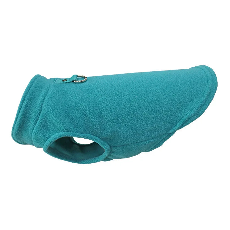 Europa, América, ropa para mascotas de Amazon, ropa para perros, chaleco polar engrosado de color liso, correa de tracción, suministros para mascotas en stock