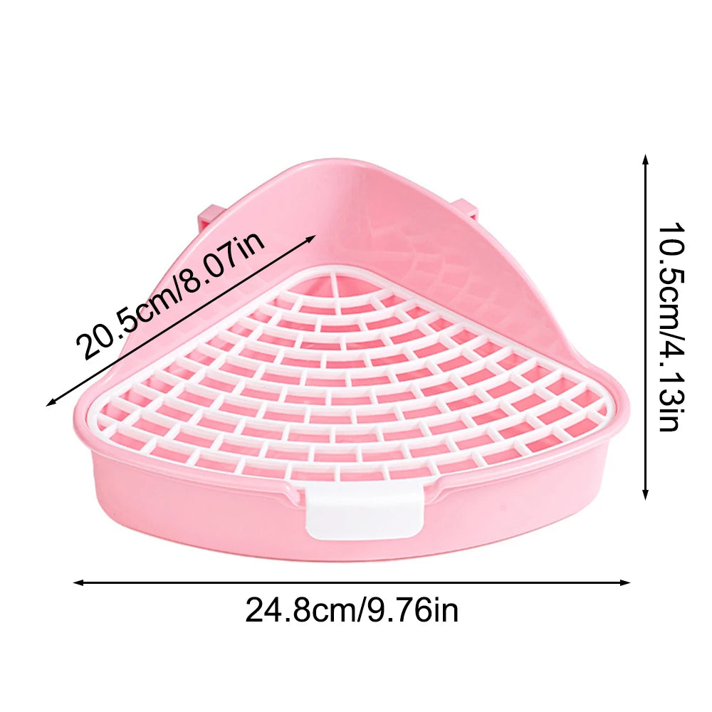 1PC Triangle Potty Corner Litter Box for Small Animals for Rabbits and Hamsters Design Easy to Space-Saving Toilet Tray