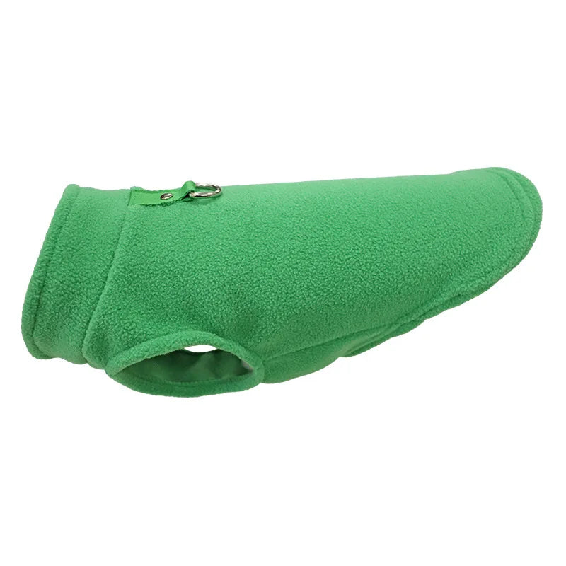 Europa, América, ropa para mascotas de Amazon, ropa para perros, chaleco polar engrosado de color liso, correa de tracción, suministros para mascotas en stock