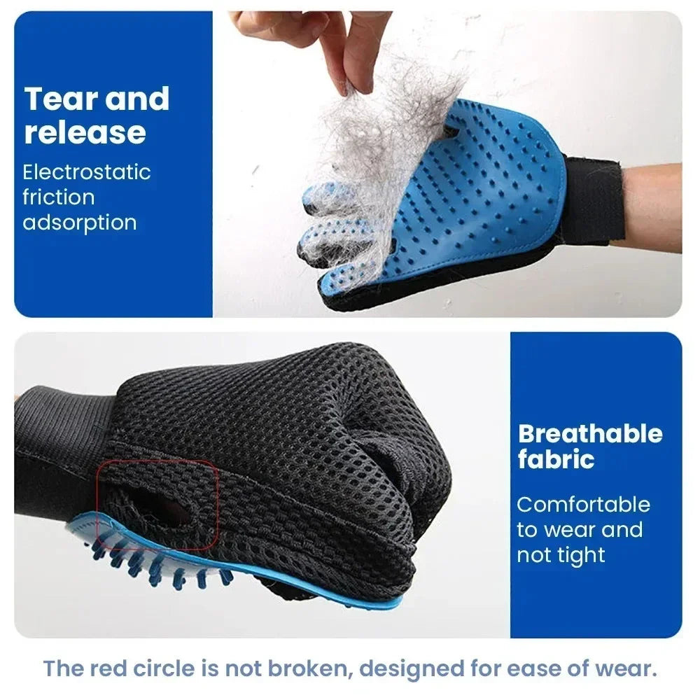Brosse de toilettage 2 en 1 pour animaux de compagnie, gant, peigne de massage pour chiens et chats, épilateur efficace, accessoire de soin pour animaux