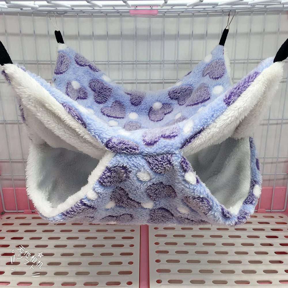 1PC Winter Warm Double-Layer Hammock Small Pet Hammock Suspended Squirrel Sleeping Bag Pet Supplies Hamster Hammock