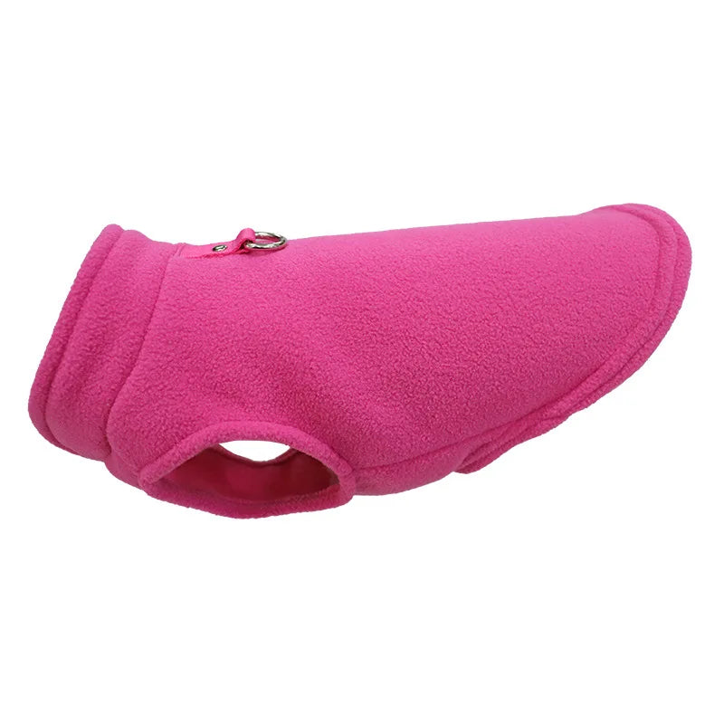 Europa, América, ropa para mascotas de Amazon, ropa para perros, chaleco polar engrosado de color liso, correa de tracción, suministros para mascotas en stock