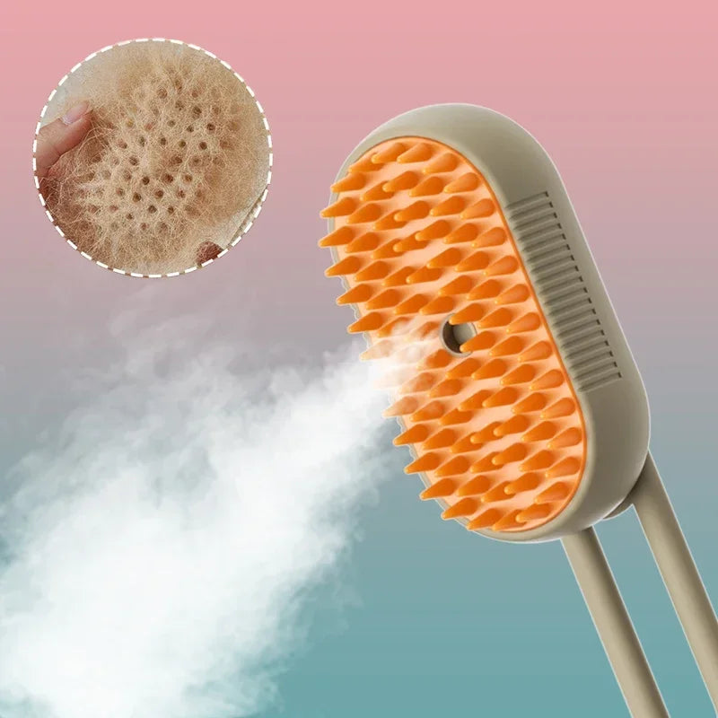 Brosse vapeur pour animaux de compagnie, chat, chien, nettoyage, spray vapeur, massage, peigne de toilettage, 3 en 1, épilation, accessoires de toilettage, peigne