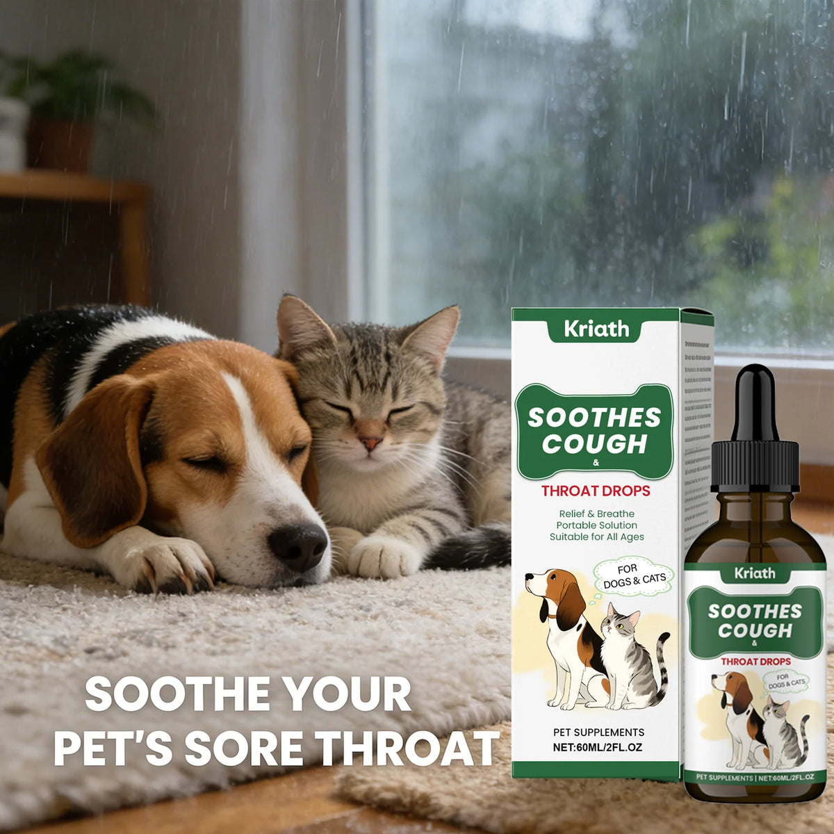 Pets Herbal Liquide Nutritionnel Hydratant Gorge Apaisant Gorge Aide Respiratoire Aide à la Digestion Soins pour Chiens Compléments