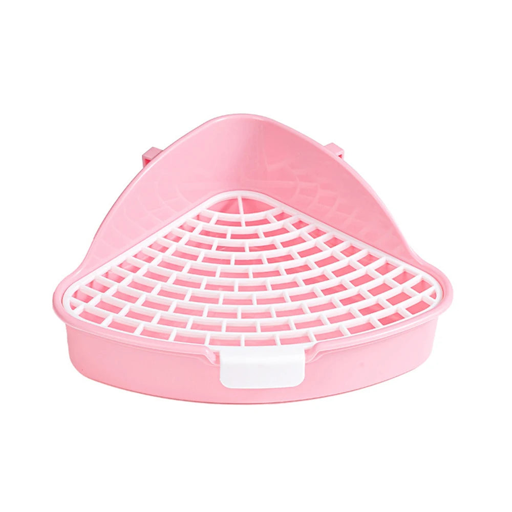 1PC Triangle Potty Corner Litter Box for Small Animals for Rabbits and Hamsters Design Easy to Space-Saving Toilet Tray