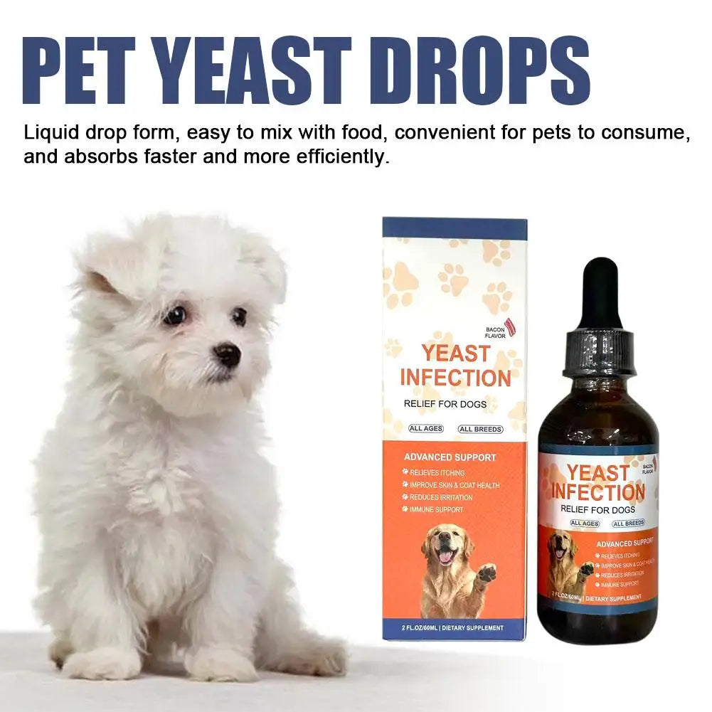 60ml Pet Yeast Drops Gentle Care Supplement To Maintain Healthy Coat and Skin Regulate Digestive System Pet Care Drops