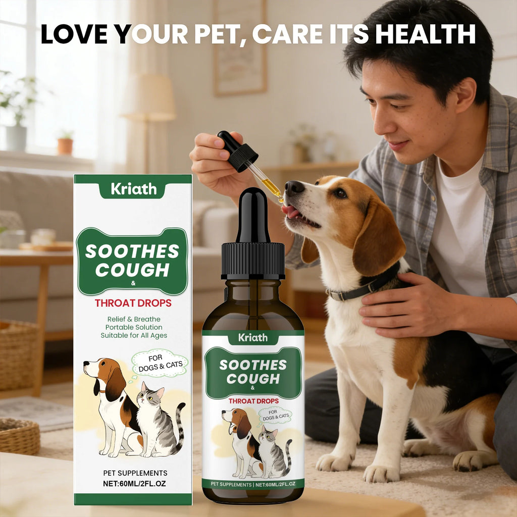 Pets Liquide Nutritionnel aux Herbes pour Humidifier la Gorge Apaisant Soutien de la Gorge Aide à la Santé Respiratoire Digestion Compléments de Soin pour Chiens