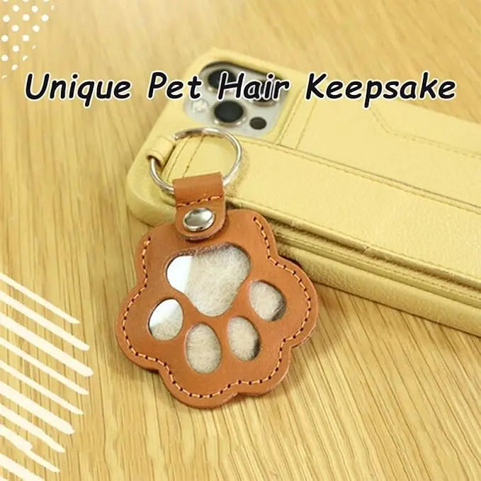 Porte-clés collector de poils de chien en cuir, souvenir commémoratif pour animaux de compagnie, pendentif de rangement de poils, cadeau porte-clés