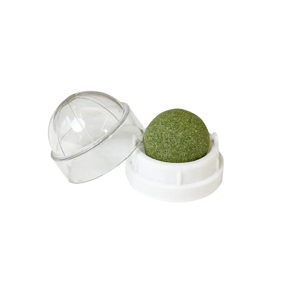 Juguete de bola adhesiva de pared de hierba gatera natural para gatos, rascadores, golosinas saludables naturales que eliminan las bolas de pelo para promover la digestión, snack de hierba para gatos