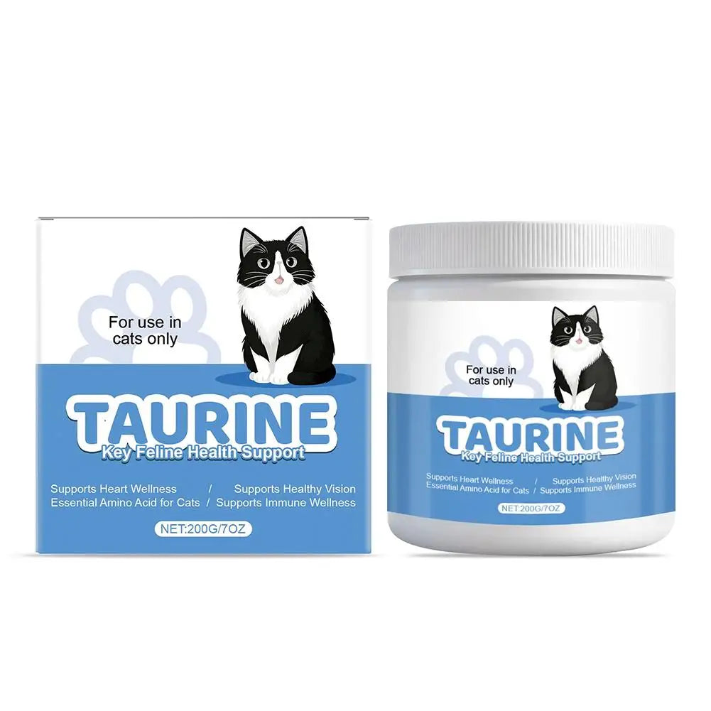 Poudre de Soin Corporel pour Chat 200g Taurine Pure à 99,9% VE Zinc Soutient la Digestion et Renforce l'Immunité pour les Animaux de Compagnie à l'Intestin Sensible