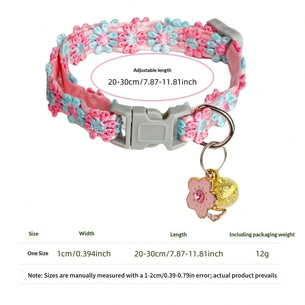 Pour Airtag Collier de Chat avec Pendentif Cœur Fille Chat Mignon Fleur de Positionnement Housse Collier de Chat Chaton Chiot Lapin Sans Airtag