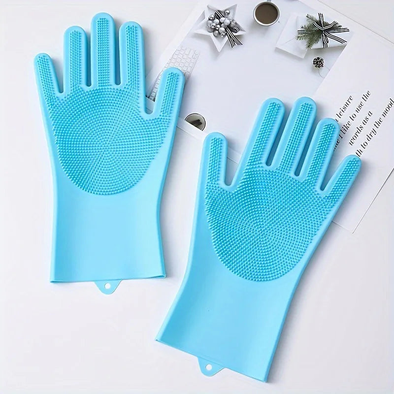 Gants de toilettage pour animaux de compagnie, brosses de bain pour chiens et chats, gants de nettoyage pour le shampoing, brosses en silicone souple pour enlever les poils, protection des mains et de la peau