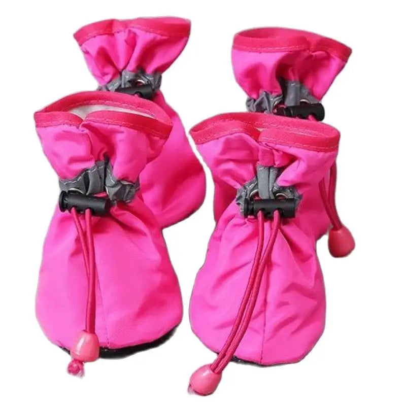 Lot de 4 Chaussures imperméables antidérapantes pour chiens et chats de petite taille, Bottes de pluie, Chaussures pour chiots, Chaussons pour animaux de compagnie, Accessoires pour pattes d'animaux