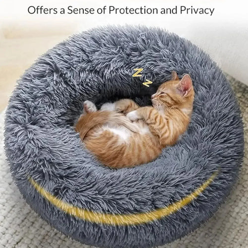 40-90cm 6 Tailles Lit Rond pour Animaux de Compagnie Grand Lit pour Chien Lit Super Doux pour Chat Niche en Peluche pour Chien Moyen Hiver Chaud Couchage