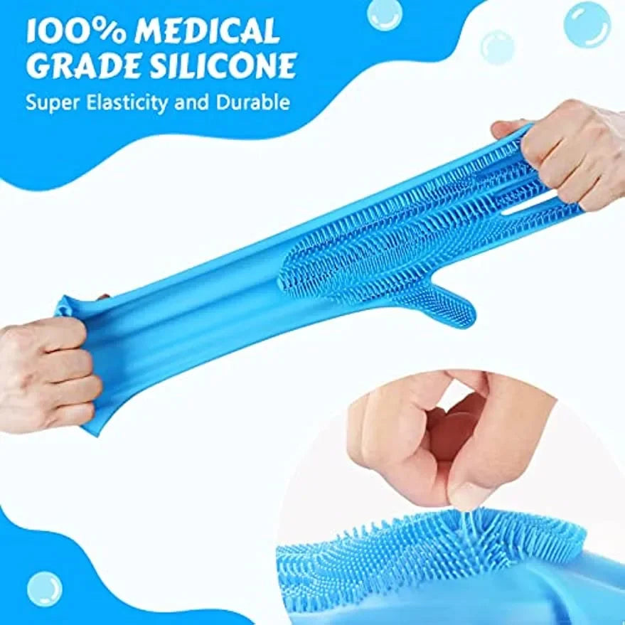 Gants de toilettage pour animaux de compagnie, brosses de bain pour chiens et chats, gants de nettoyage pour le shampoing, brosses en silicone souple pour enlever les poils, protection des mains et de la peau