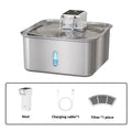 Wireless Cat Water Fountain Stainless Steel Rechargeable