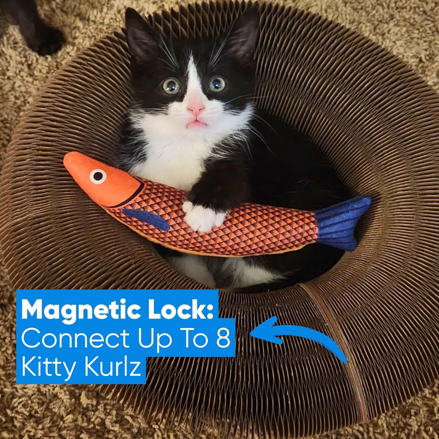 Cat Toy With Bells Accordion-style Scratching Post For Cats