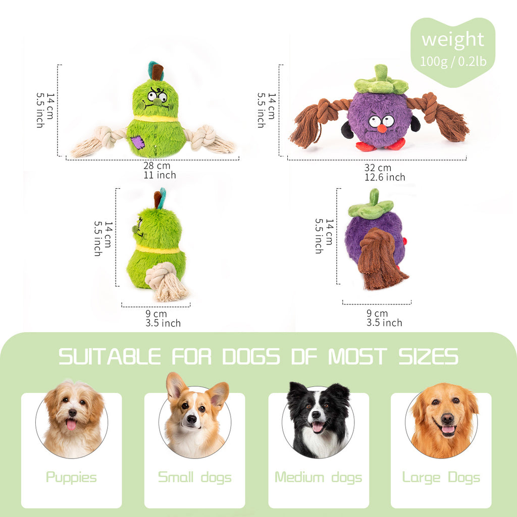Interactive Dog Toy Plush Rope Knot Tug Of War Game Bb Bite Resistant Molar Tooth Toy