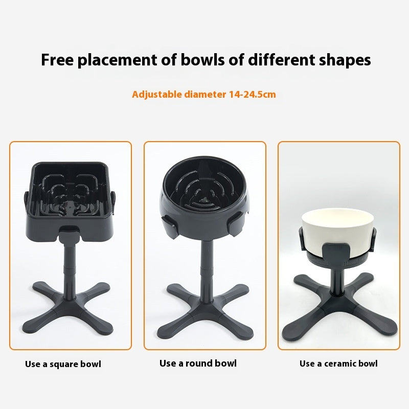 Pet Dog Bowl Bracket Lifting Adjustable Heightening Anti-tumble