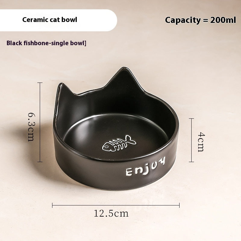 2-in-1 Cat Food Bowl Pet Water Bowl Anti-tumble