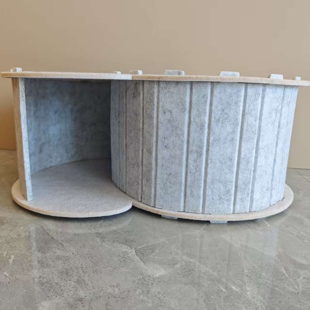 Foldable Semi-closed Felt Cat Scratch Board Nest