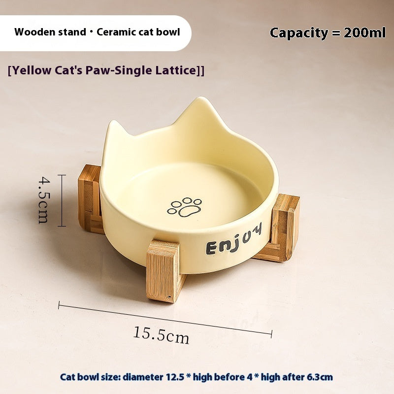 2-in-1 Cat Food Bowl Pet Water Bowl Anti-tumble