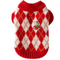 Thick And Warm Diamond-shaped Embroidered Cherry Small Flying Sleeve Sweaters For Dogs In Autumn And Winter, As Well As Pet Clothes For Small And Medium-sized Dogs And Cats
