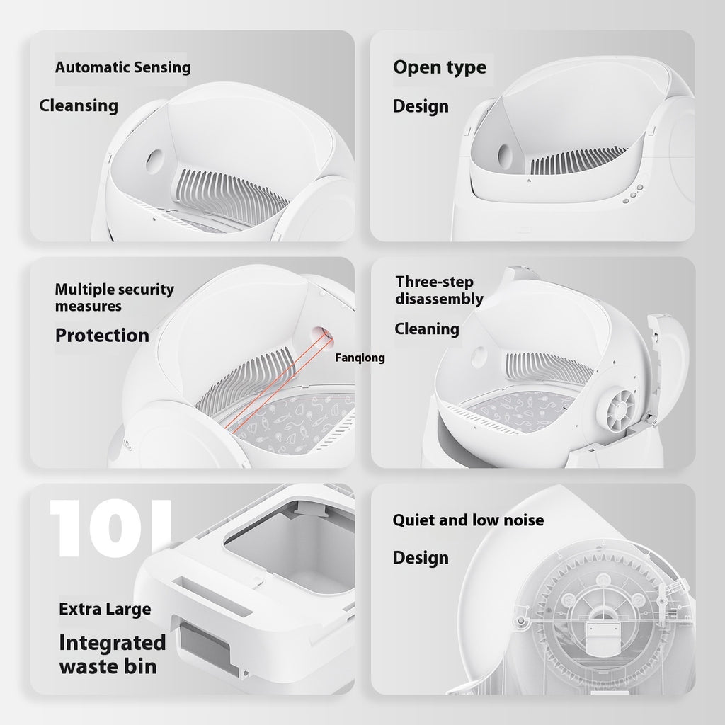 Open Automatic Litter Box White Deodorant