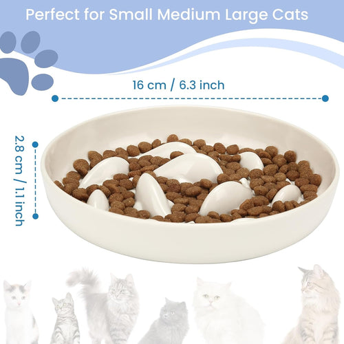 Cat Slow Feeding Bowl Anti-swallowing Healthy Diet Pet Food Bowl Non-slip Whale-shaped Raised Edge Anti-spill-over