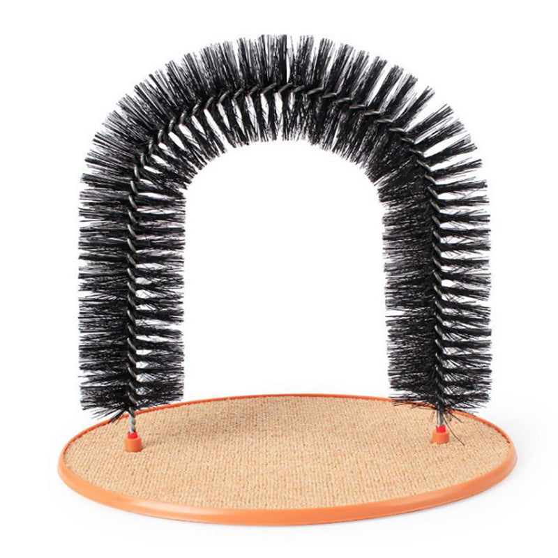 2-in-1 Cat Grooming Arch & Scratcher Toy - Satisfaction For Itchy Cats With Built-in Brush For Scratching And Rubbing