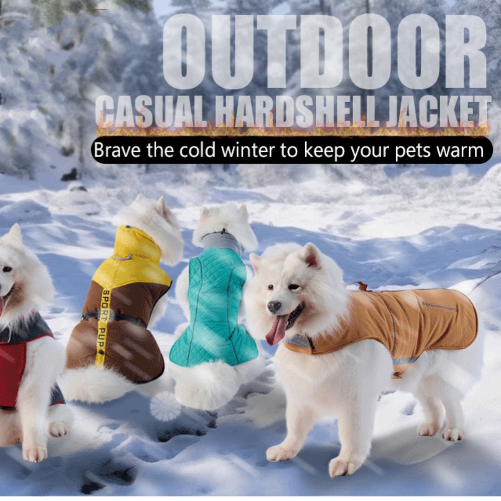 Water- And Wind-Resistant Velcro Jacket For Medium To Large Dogs